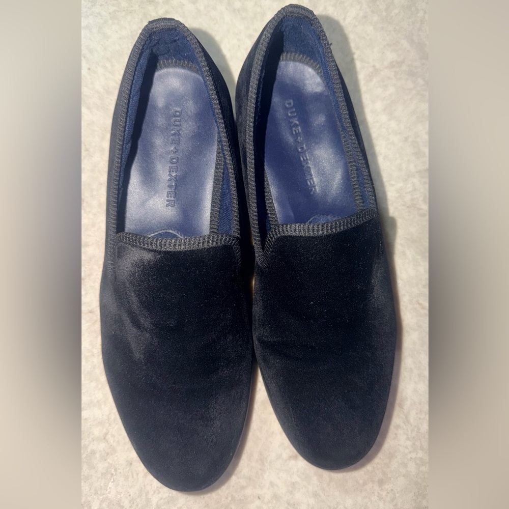 Duke + Dexter Men's Black Velvet Loafers